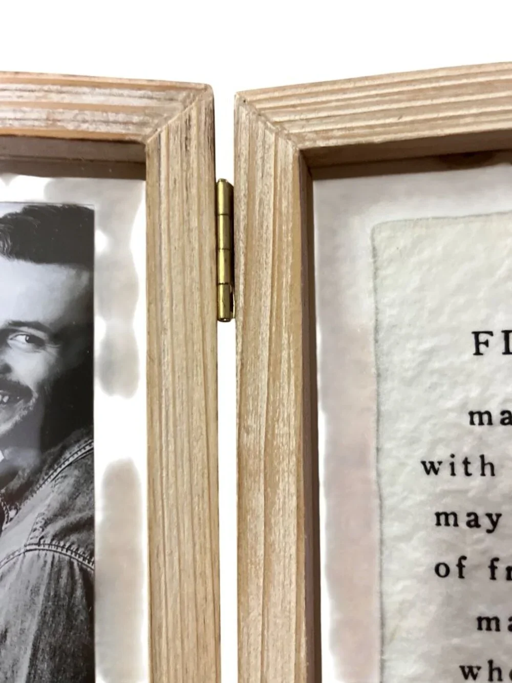 Mud Pie Our First House Hinged Wooden 4x6 Double Photo Frame Housewarming Used
